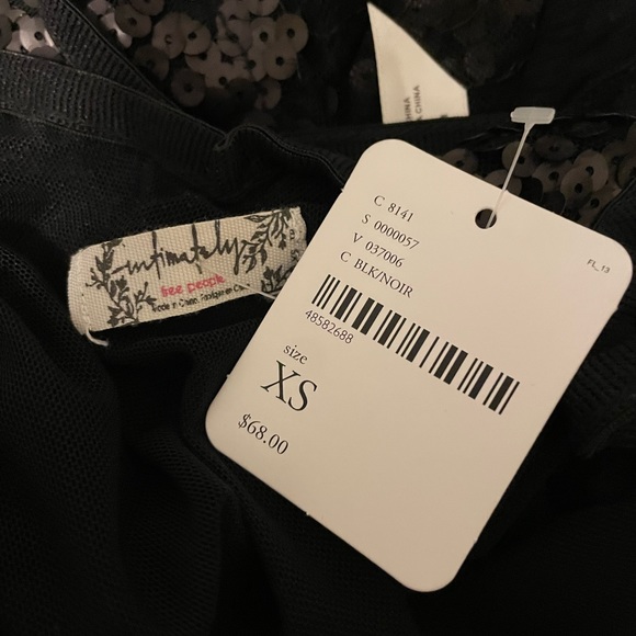 Free People Last Dance Sequin Black Bodysuit - Picture 11 of 12